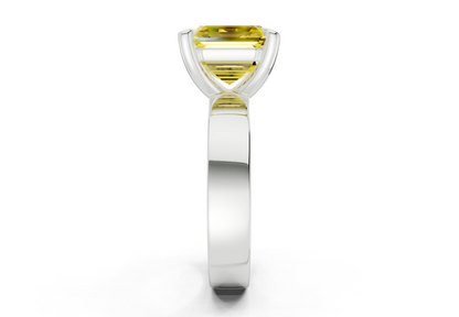 Cascade Yellow Diamond Solitaire Asscher Cut 4mm Engagement Ring