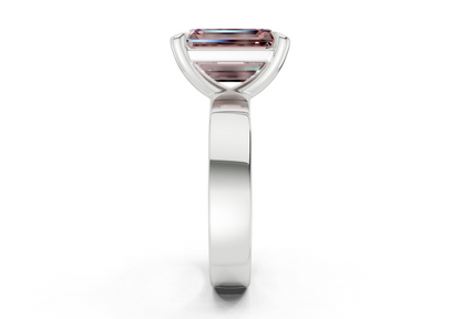 Cascade Pink Diamond Solitaire Emerald Cut 4mm Engagement Ring