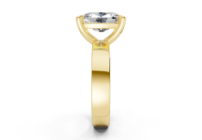 Cascade Diamond Solitaire Elongated Cushion Cut 4mm Engagement Ring