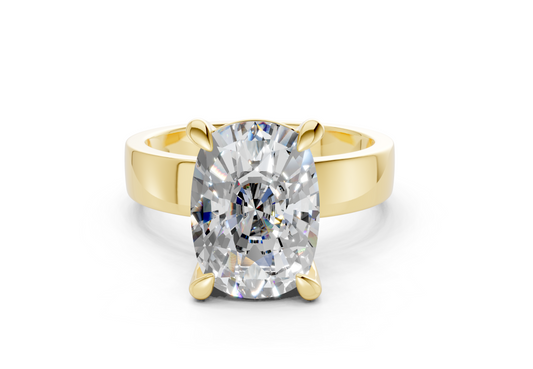 Cascade Diamond Solitaire Elongated Cushion Cut 4mm Engagement Ring