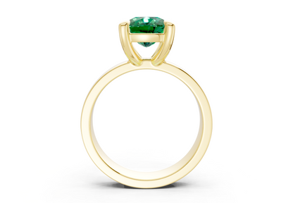 Cascade Emerald Gemstone Solitaire Elongated Cushion Cut 4mm Engagement Ring