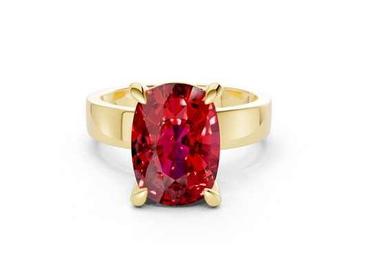 Cascade Ruby Gemstone Solitaire Elongated Cushion Cut 4mm Engagement Ring