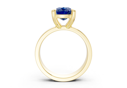 Cascade Sapphire Gemstone Solitaire Elongated Cushion Cut 4mm Engagement Ring