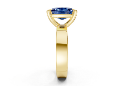 Cascade Sapphire Gemstone Solitaire Elongated Cushion Cut 4mm Engagement Ring