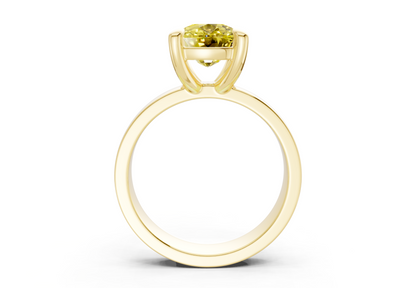 Cascade Yellow Diamond Solitaire Elongated Cushion Cut 4mm Engagement Ring