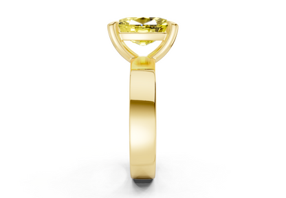 Cascade Yellow Diamond Solitaire Elongated Cushion Cut 4mm Engagement Ring