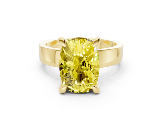 Cascade Yellow Diamond Solitaire Elongated Cushion Cut 4mm Engagement Ring