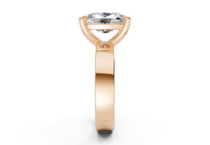 Cascade Diamond Solitaire Elongated Cushion Cut 4mm Engagement Ring