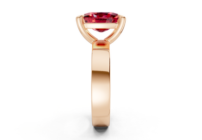 Cascade Ruby Gemstone Solitaire Elongated Cushion Cut 4mm Engagement Ring