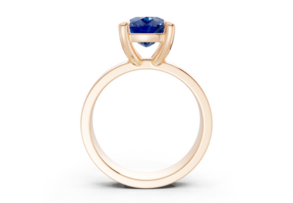 Cascade Sapphire Gemstone Solitaire Elongated Cushion Cut 4mm Engagement Ring