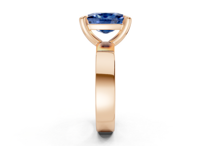 Cascade Sapphire Gemstone Solitaire Elongated Cushion Cut 4mm Engagement Ring