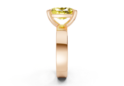 Cascade Yellow Diamond Solitaire Elongated Cushion Cut 4mm Engagement Ring