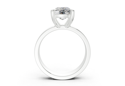 Cascade Diamond Solitaire Elongated Cushion Cut 4mm Engagement Ring