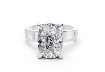 Cascade Diamond Solitaire Elongated Cushion Cut 4mm Engagement Ring