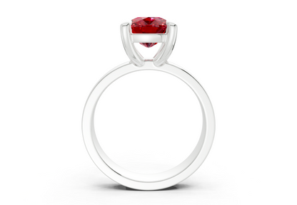 Cascade Ruby Gemstone Solitaire Elongated Cushion Cut 4mm Engagement Ring