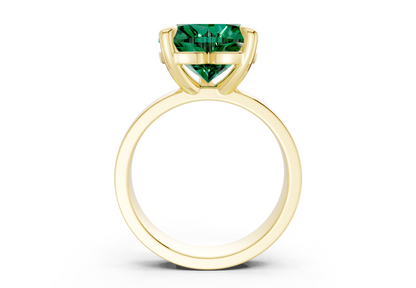 Cascade Emerald Gemstone Solitaire Heart Cut 4mm Engagement Ring
