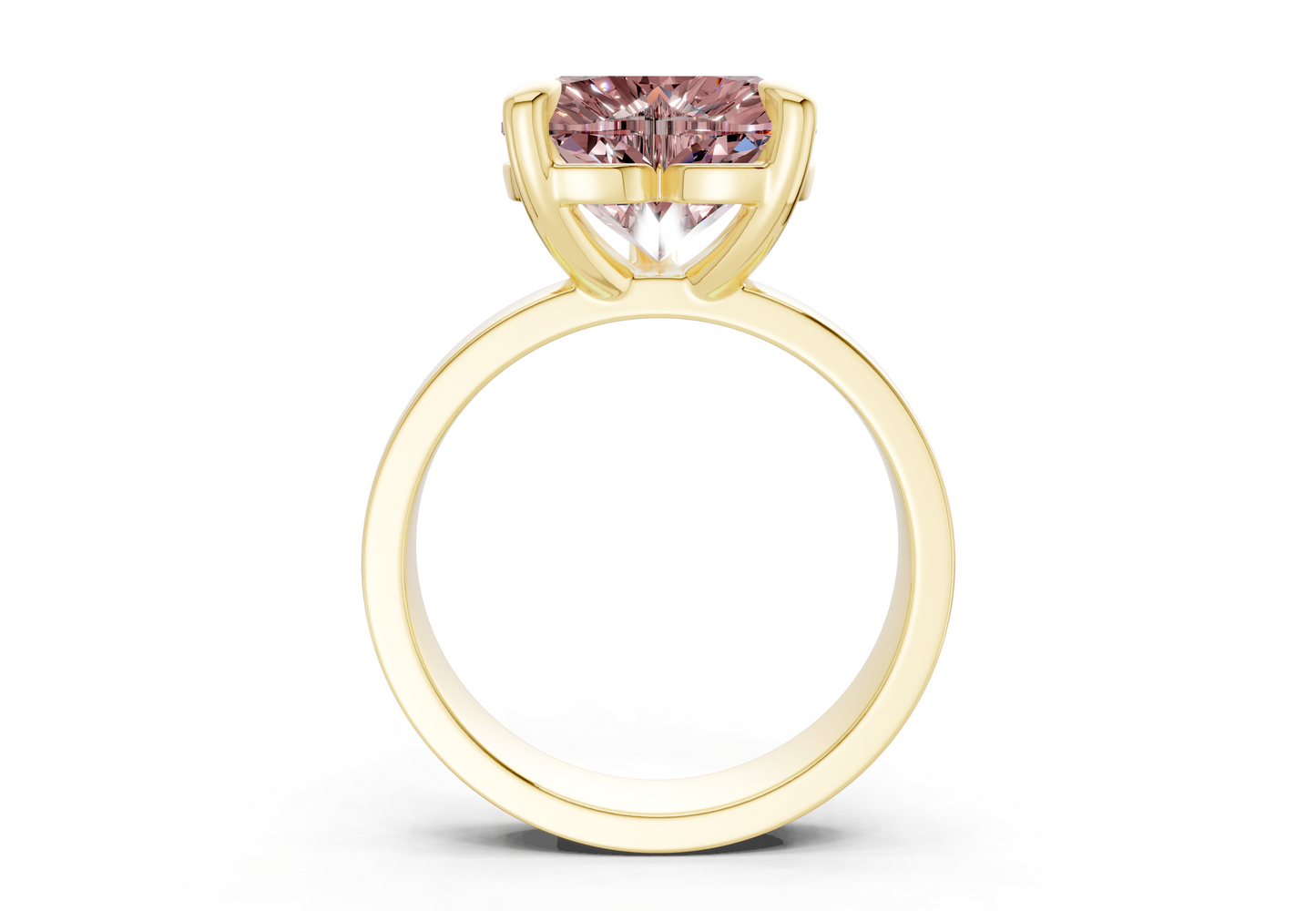 Cascade Pink Diamond Solitaire Heart Cut 4mm Engagement Ring