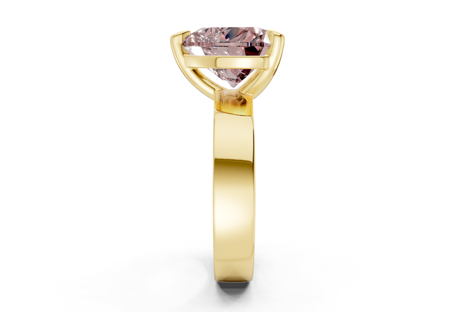 Cascade Pink Diamond Solitaire Heart Cut 4mm Engagement Ring