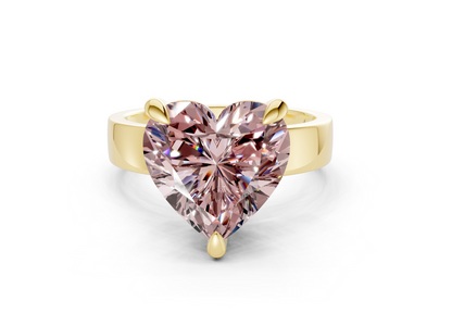 Cascade Pink Diamond Solitaire Heart Cut 4mm Engagement Ring