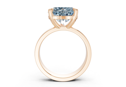 Cascade Blue Diamond Solitaire Heart Cut 4mm Engagement Ring