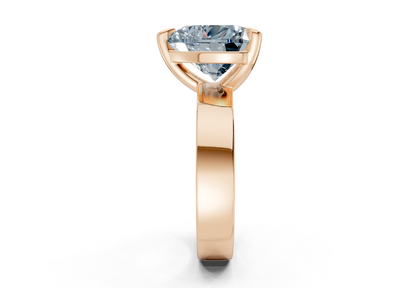 Cascade Blue Diamond Solitaire Heart Cut 4mm Engagement Ring