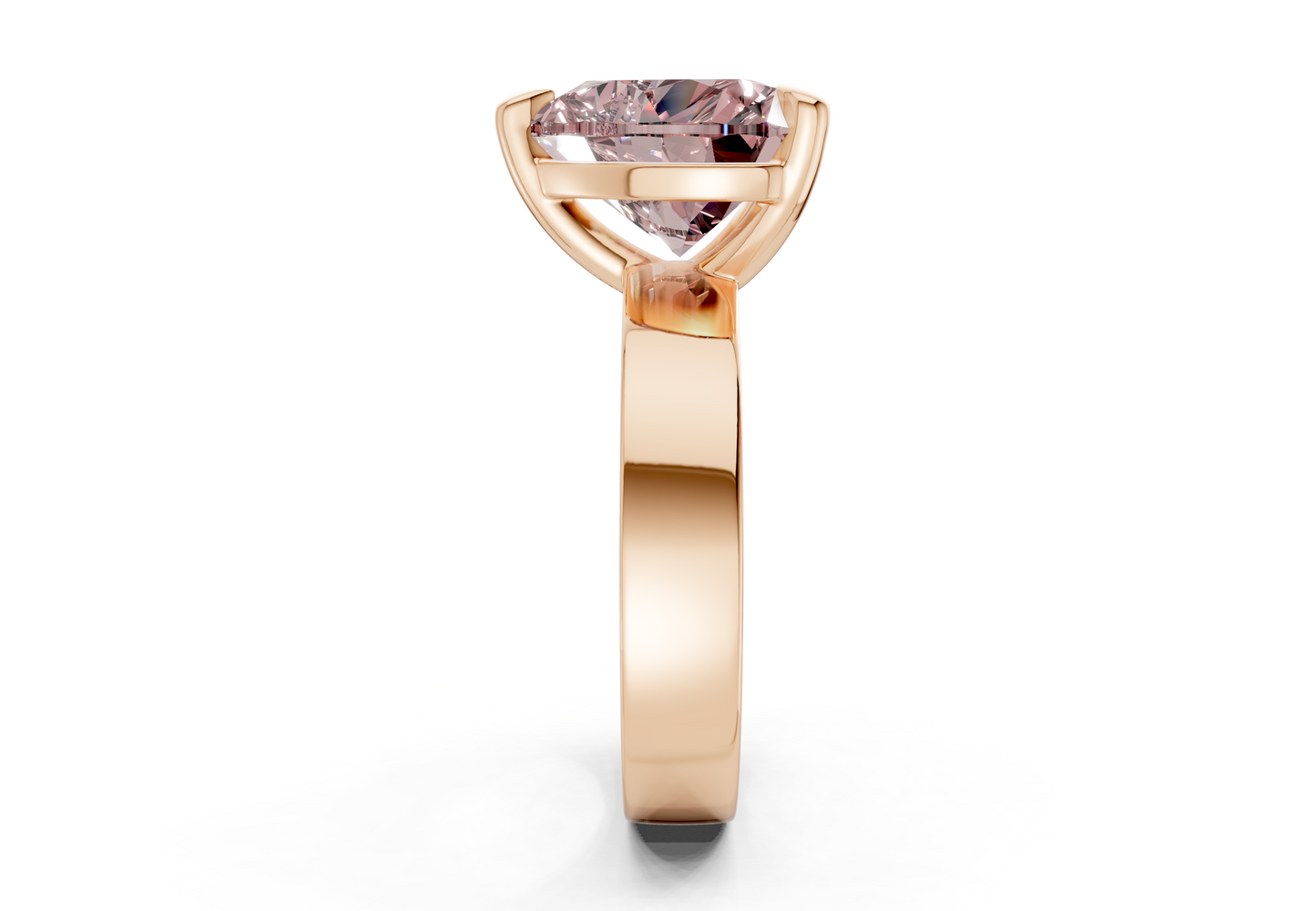 Cascade Pink Diamond Solitaire Heart Cut 4mm Engagement Ring