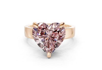 Cascade Pink Diamond Solitaire Heart Cut 4mm Engagement Ring
