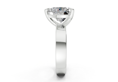 Cascade Diamond Solitaire Heart Cut 4mm Engagement Ring
