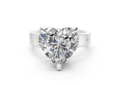 Cascade Diamond Solitaire Heart Cut 4mm Engagement Ring