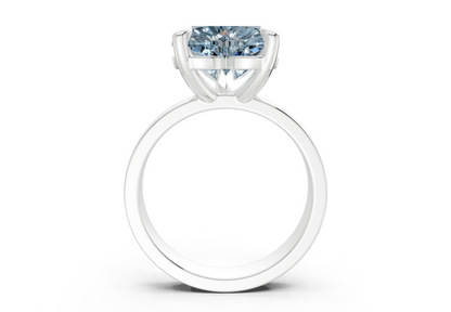 Cascade Blue Diamond Solitaire Heart Cut 4mm Engagement Ring