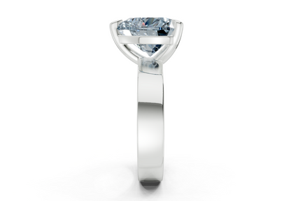Cascade Blue Diamond Solitaire Heart Cut 4mm Engagement Ring