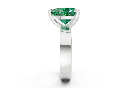 Cascade Emerald Gemstone Solitaire Heart Cut 4mm Engagement Ring