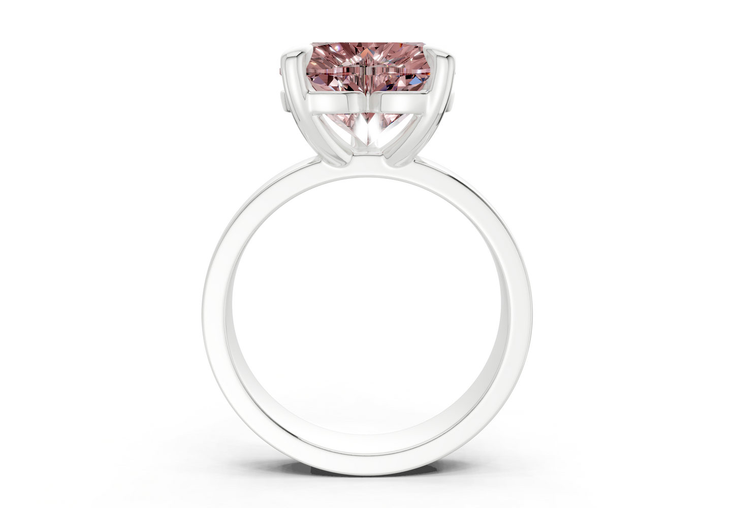 Cascade Pink Diamond Solitaire Heart Cut 4mm Engagement Ring