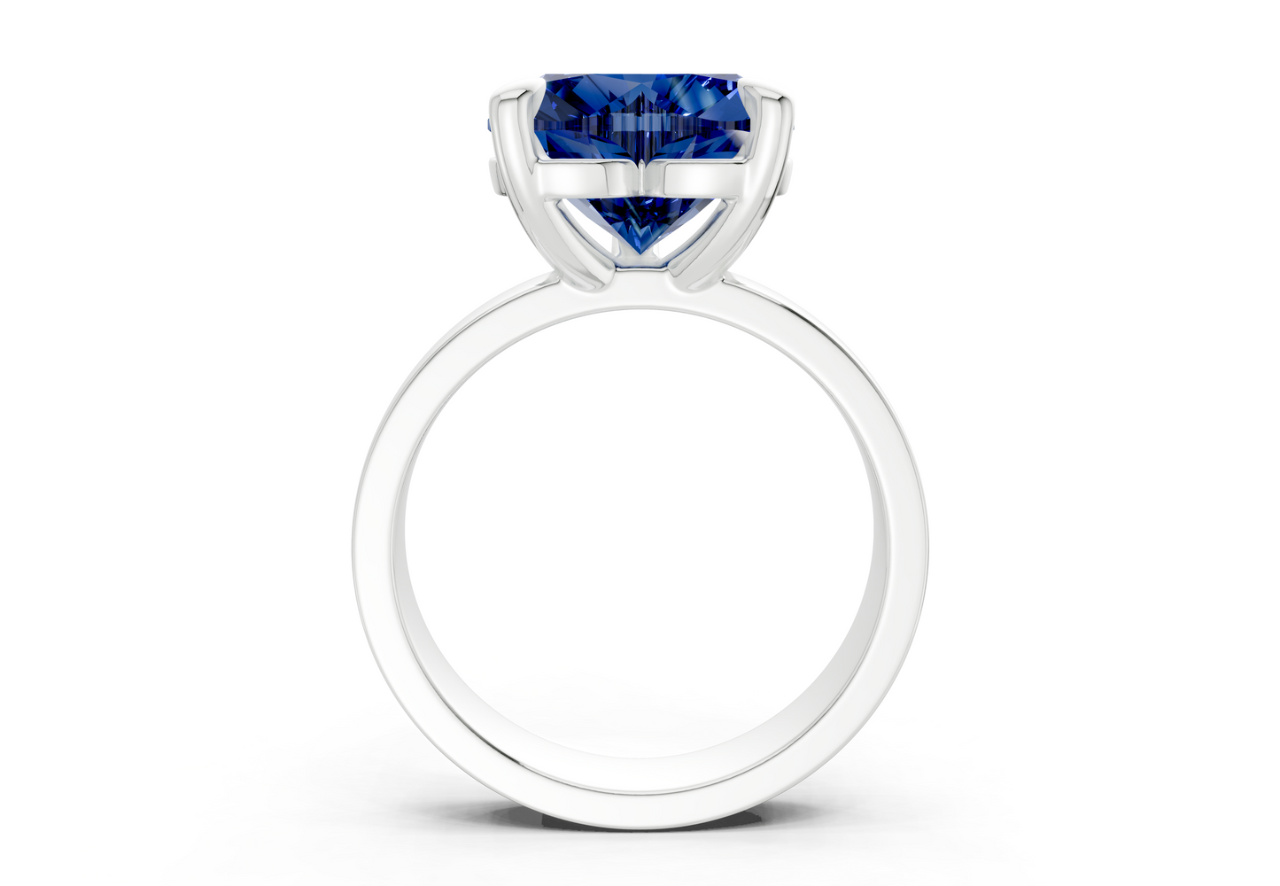 Cascade Sapphire Gemstone Solitaire Heart Cut 4mm Engagement Ring