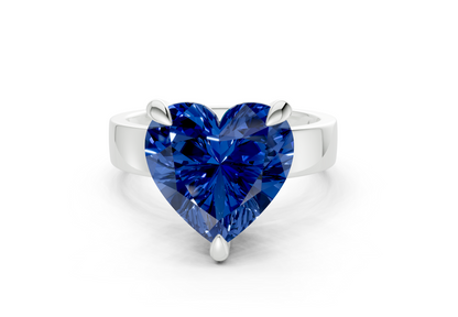 Cascade Sapphire Gemstone Solitaire Heart Cut 4mm Engagement Ring