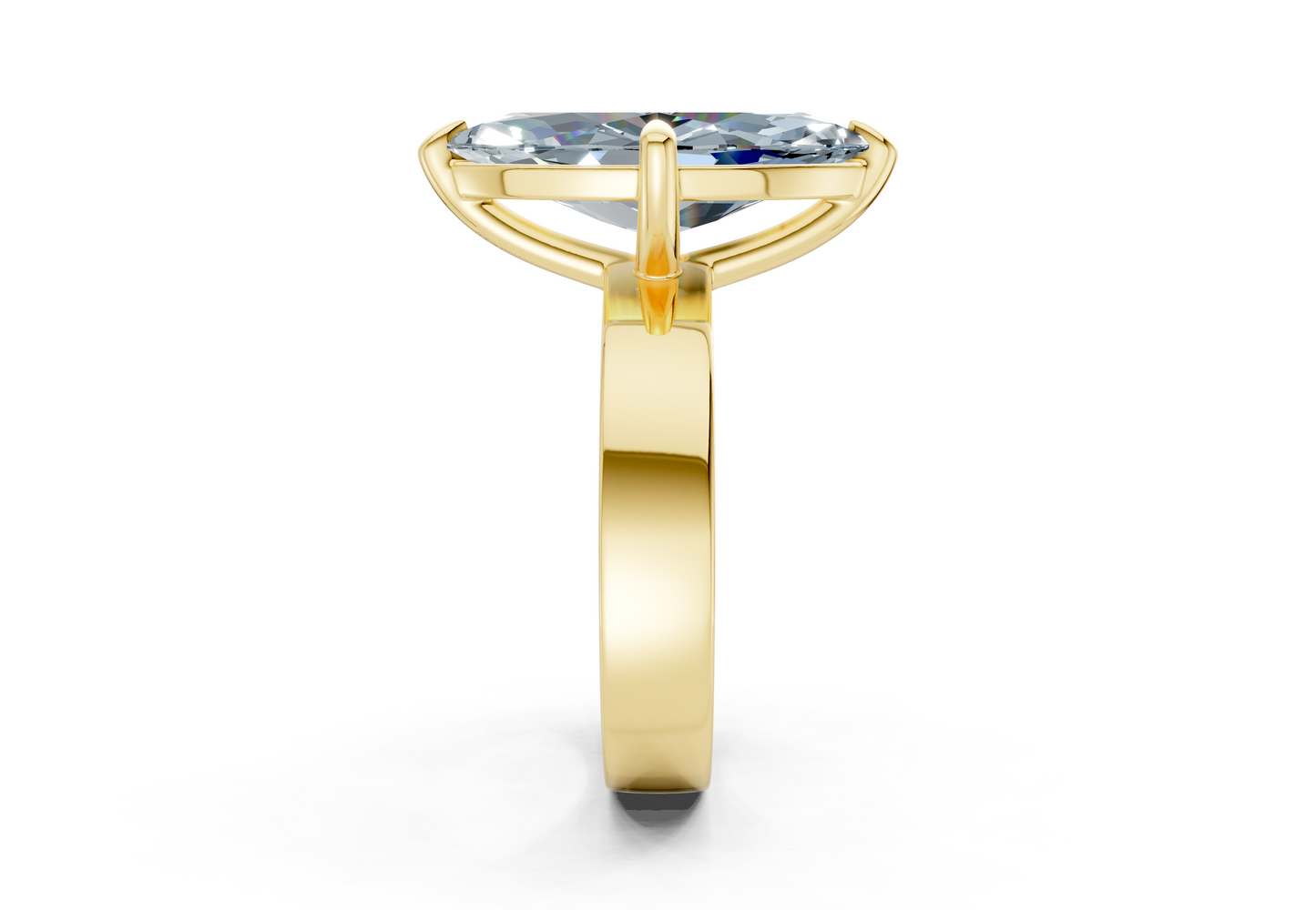 Cascade Blue Diamond Solitaire Marquise Cut 4mm Engagement Ring