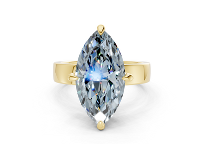 Cascade Blue Diamond Solitaire Marquise Cut 4mm Engagement Ring