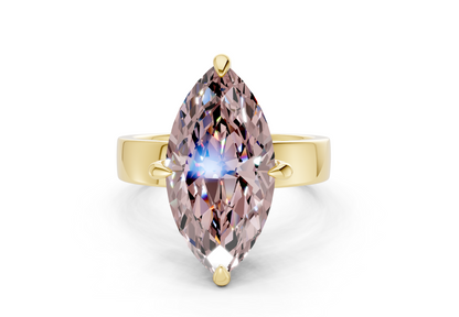 Cascade Pink Diamond Solitaire Marquise Cut 4mm Engagement Ring
