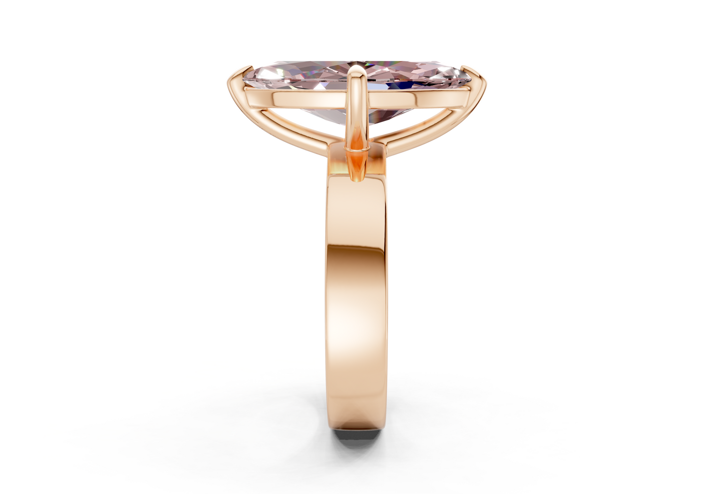 Cascade Pink Diamond Solitaire Marquise Cut 4mm Engagement Ring