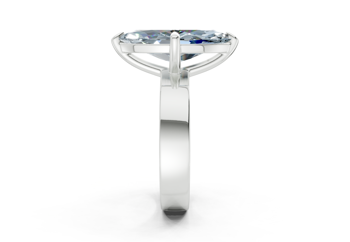 Cascade Blue Diamond Solitaire Marquise Cut 4mm Engagement Ring
