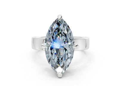 Cascade Blue Diamond Solitaire Marquise Cut 4mm Engagement Ring
