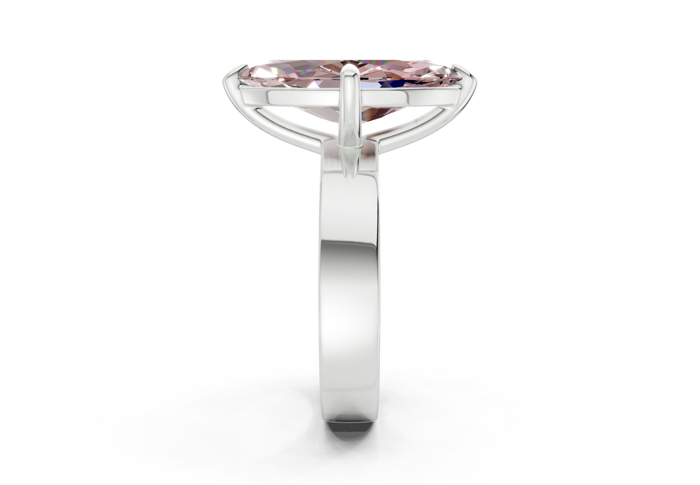 Cascade Pink Diamond Solitaire Marquise Cut 4mm Engagement Ring