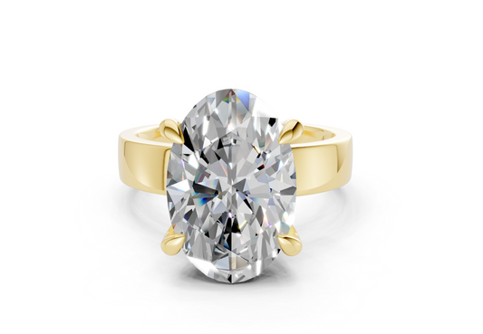 Cascade Diamond Solitaire Oval Cut 4mm Engagement Ring