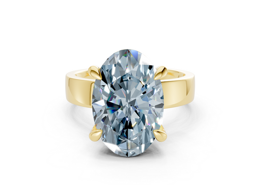 Cascade Blue Diamond Solitaire Oval Cut 4mm Engagement Ring