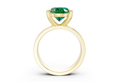 Cascade Emerald Gemstone Solitaire Oval Cut 4mm Engagement Ring