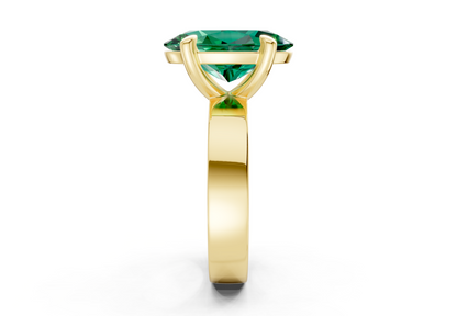 Cascade Emerald Gemstone Solitaire Oval Cut 4mm Engagement Ring