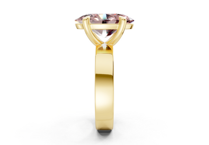 Cascade Pink Diamond Solitaire Oval Cut 4mm Engagement Ring