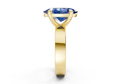 Cascade Sapphire Gemstone Solitaire Oval Cut 4mm Engagement Ring