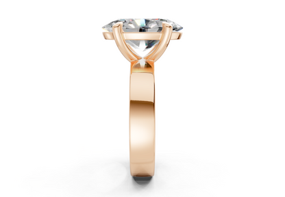 Cascade Diamond Solitaire Oval Cut 4mm Engagement Ring