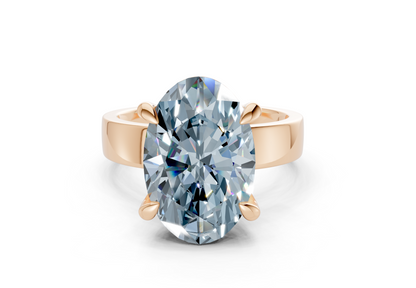 Cascade Blue Diamond Solitaire Oval Cut 4mm Engagement Ring